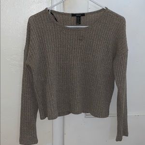 Knit crop top long sleeve